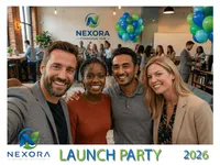 Nexora Launch Party 2026 - the resulting custom-framed magnet keepsake.
